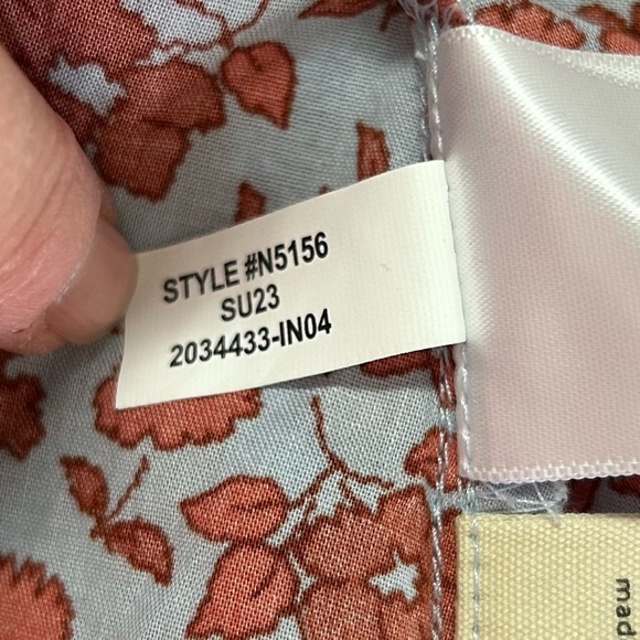 Madewell Dress Women's Medium Blue Burnt Orange Floral Wrap - Picture 9 of 12